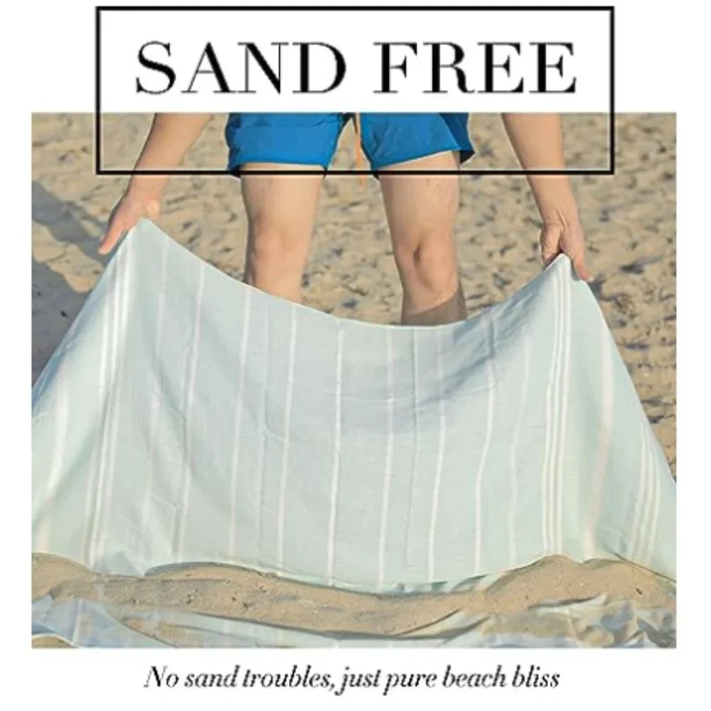 Giant Turkish Cotton Beach Towel - Throw Blanket - Soft/ Absorbent/ Lightweight